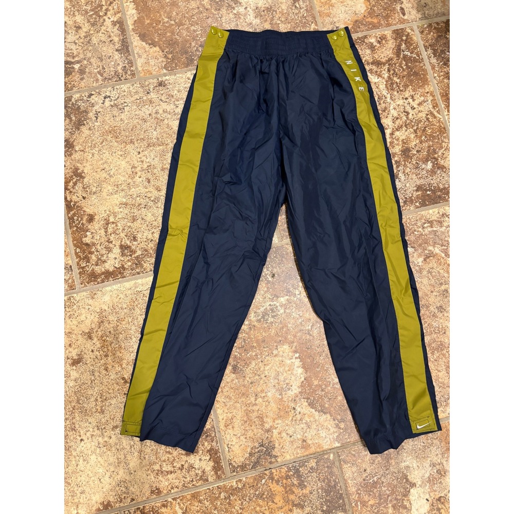 Vintage Nike Track Pants Mens Large Navy Blue Olive Green Nylon Windbreaker